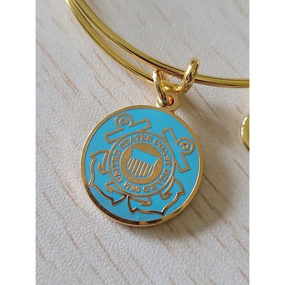 Alex & Ani United States Coast Guard 1790 Gold Tone Charm Bracelet 2016 - Picture 2 of 6